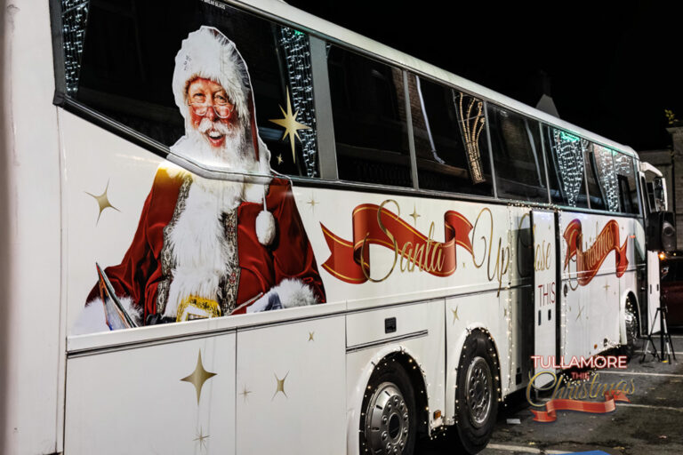Santa bus in Tullamore, Co. Offaly at Christmas time